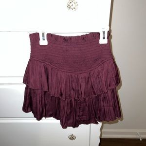 Maroon Ruffle Skirt